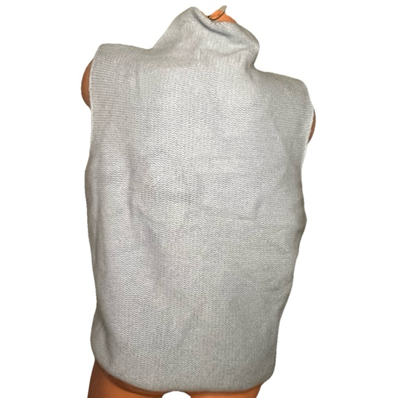 EDDIE BAUER Vintage Sweater Vest XLT Blue Mock Neck Wool Angora - Picture 4 of 7